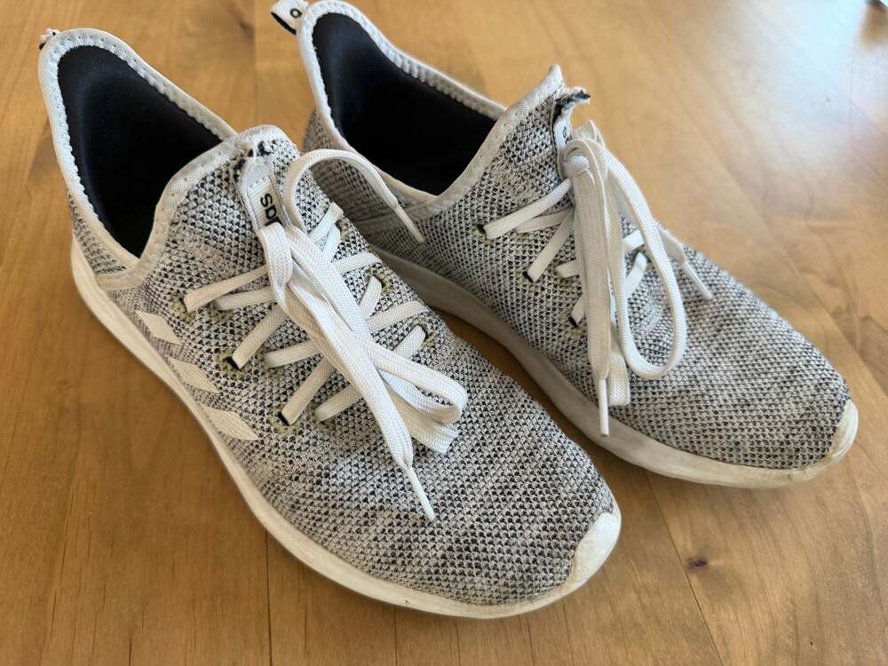 Adidas Women's Cloudfoam Pure Gray White Running Sneakers Sz 9